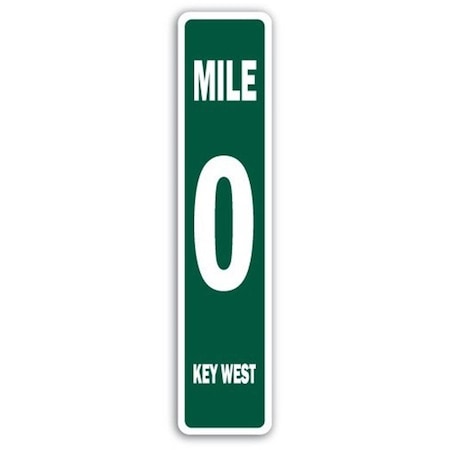 6 X 24 In. Mile 0 Key West Aluminum Street Sign